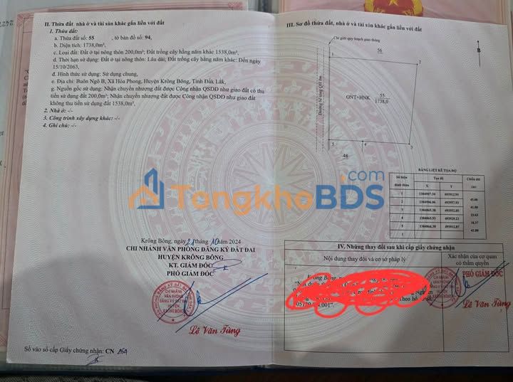 Đất nền Cư Pui Krông Bông 1845m² 22tr/m - Đường ô tô