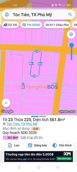 Đất nền Mỹ Xuân - Tóc Tiên 560m² 4.48 tỷ - Sổ đỏ chính chủ