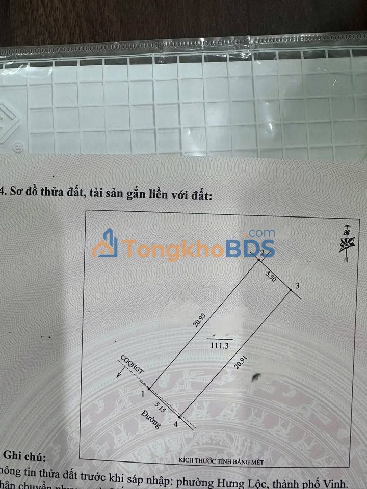 Đất nền Khối Đức Thịnh Vinh 111m² 3,6 tỷ - Sổ đỏ chính chủ