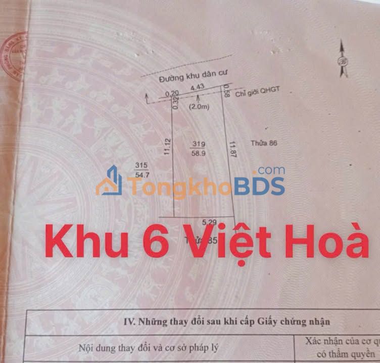 Đất nền Việt Hòa Hải Dương 59m² 1,19 tỷ - Đường ô tô