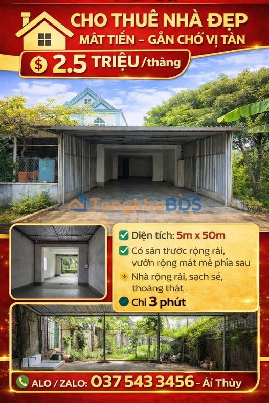 Nhà mặt tiền Vị Thanh 250m² giá 2,5 triệu - Chính chủ cho thuê ngay