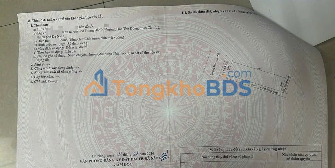 Đất nền Hòa Thọ Đông Cẩm Lệ 99m² giá 5,3 tỷ - Sổ đỏ chính chủ