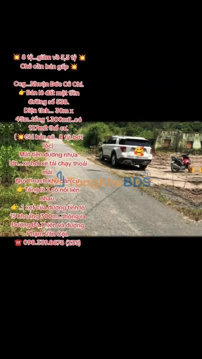 Đất nền Nhuận Đức Củ Chi 1.300m² 5,5 tỷ - Sổ đỏ chính chủ