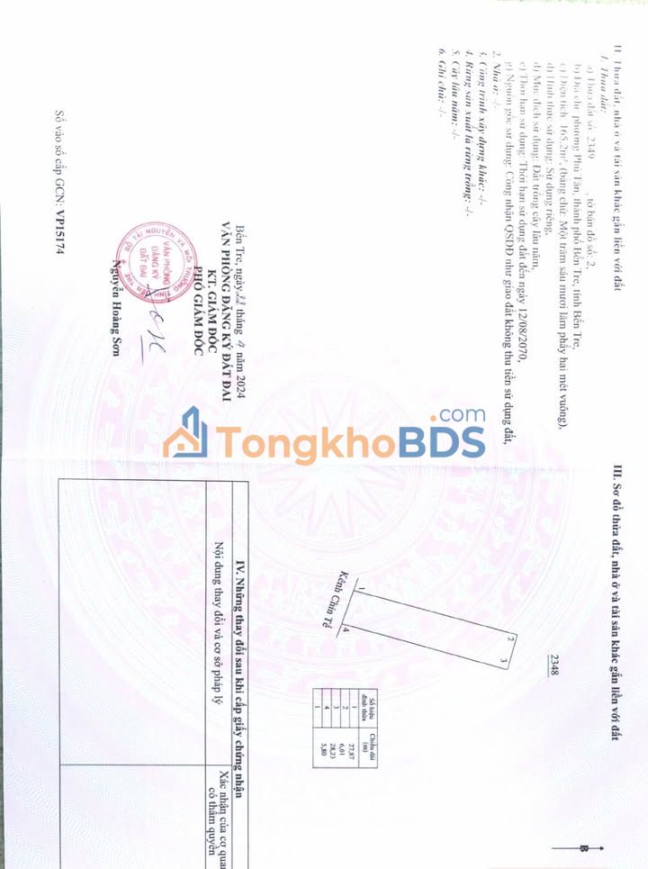 Đất nền Phường Phú Tân Bến Tre 165m² 1.452 tỷ - Sổ đỏ chính chủ