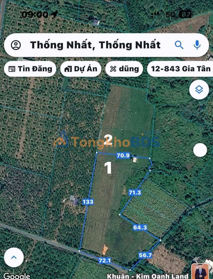 Đất nền Gia Tân 2 Đồng Nai 1,6ha 20 tỷ - Đường to ô tô