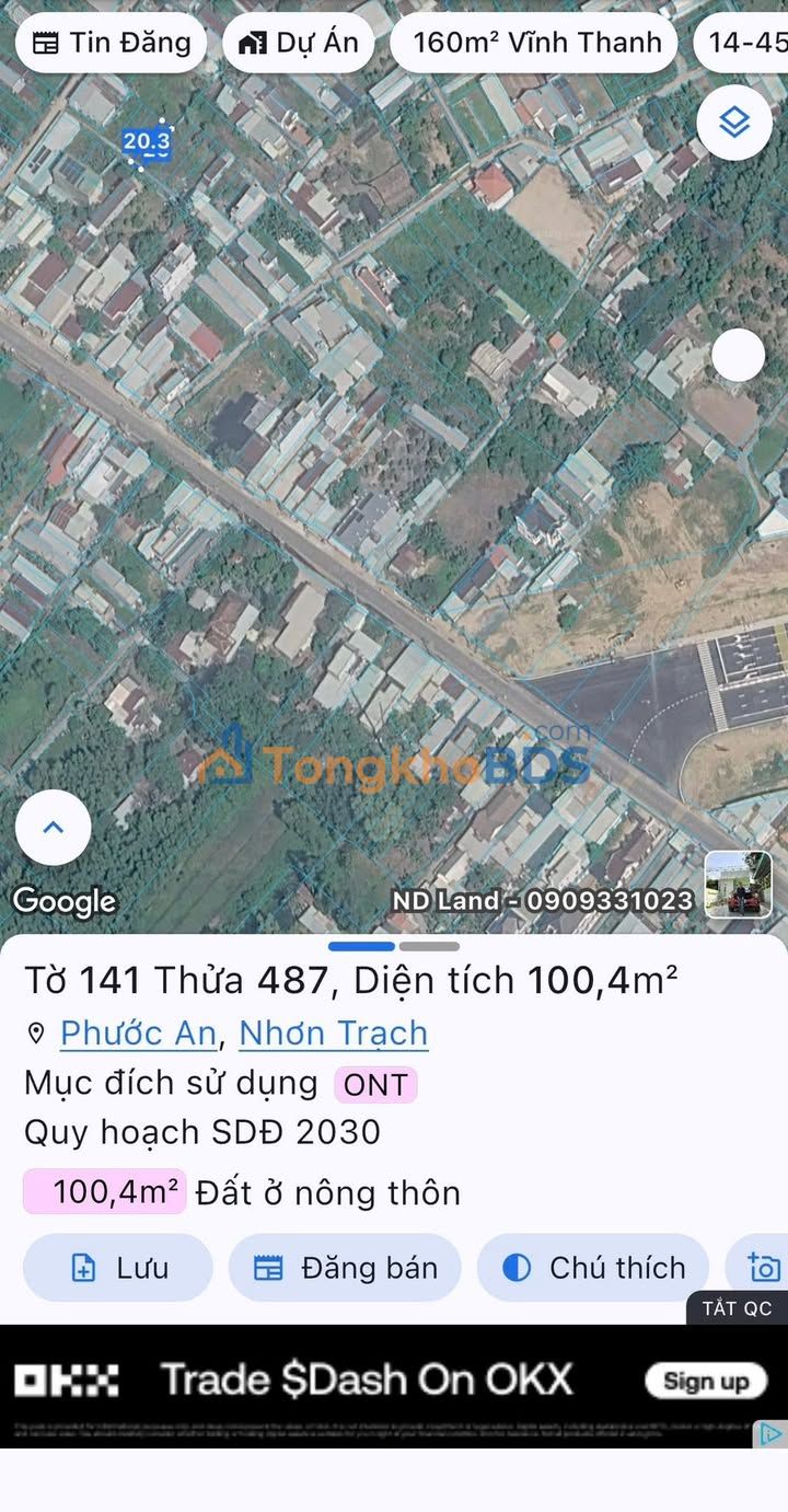 Đất nền Vĩnh Thanh 100m² 1.65 tỷ - Sổ hồng chính chủ