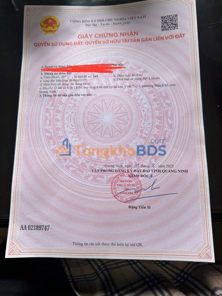 Đất nền Đông Triều 80m² 2 tỷ - Sổ đỏ chính chủ