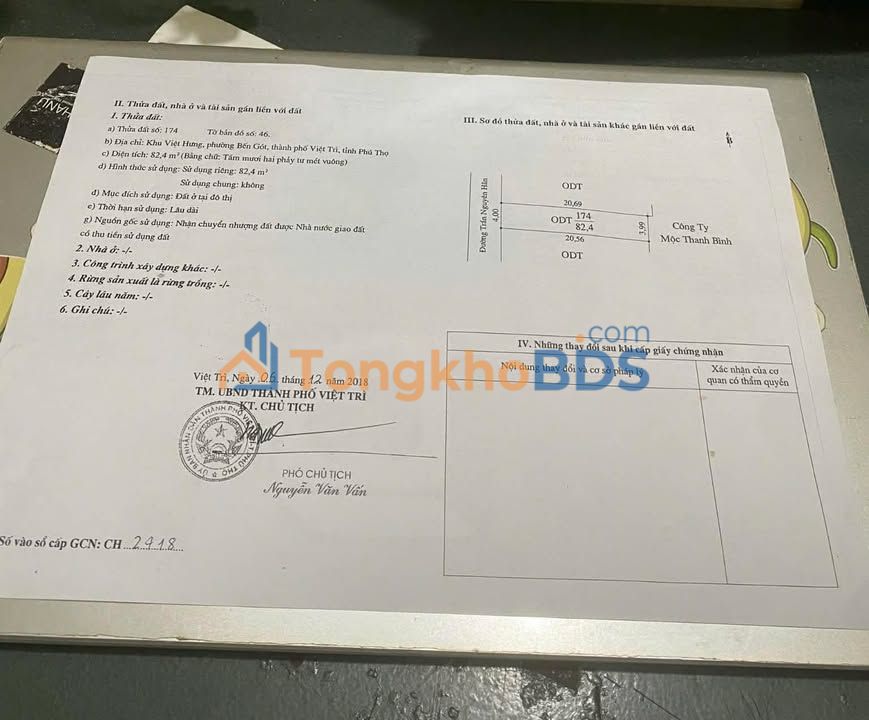 Đất nền Thanh Miếu Việt Trì 82m² 5 tỷ - Sổ đỏ chính chủ