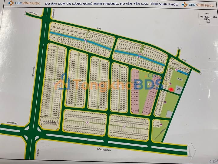 Đất Cụm CN Minh Phương Yên Lạc 300m² - Sổ đỏ chính chủ