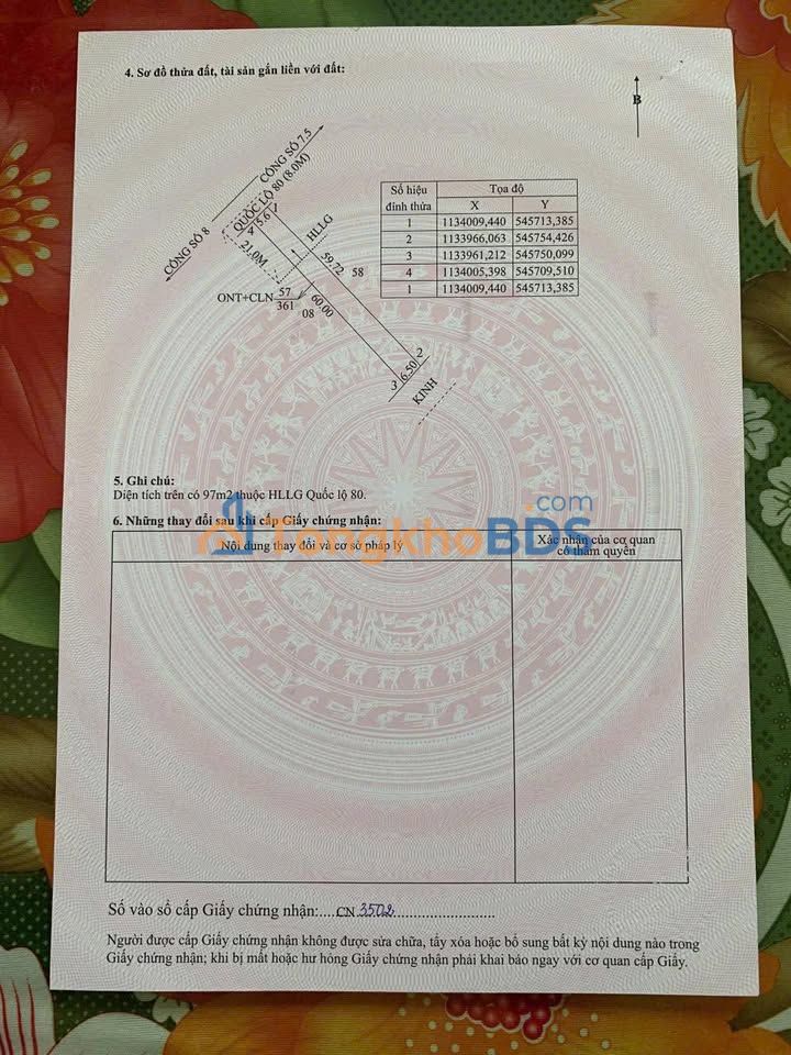 Đất nền QL80 Vĩnh Thạnh 361m² 1 tỷ - Đường to ô tô