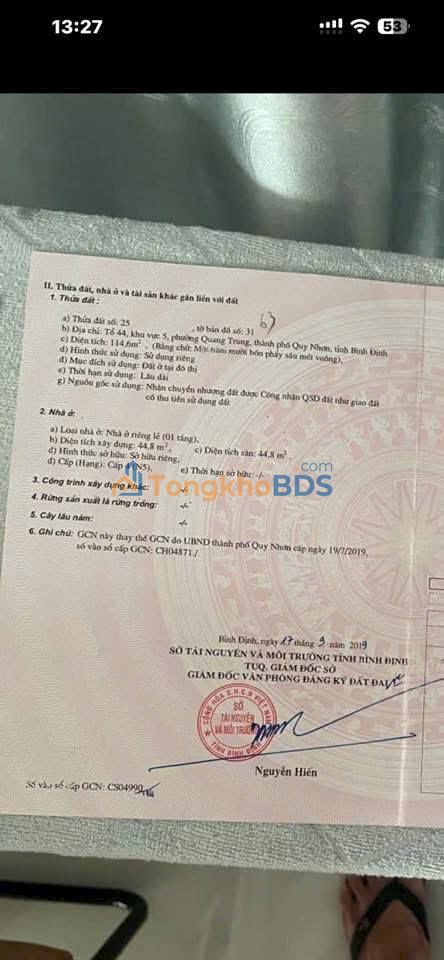 Nhà riêng Tây Sơn Bình Định 114m² 3.45 tỷ - Chính chủ bán