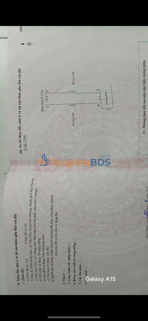 Đất nền Tân Tiến An Dương 100m² 1.7 tỷ - Đường to ô tô