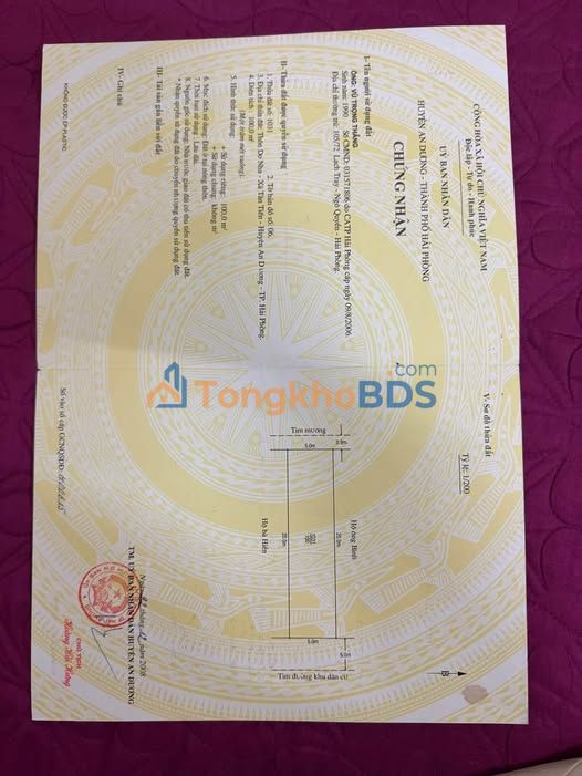 Đất nền An Dương Hải Phòng 100m² 2,8 tỷ - Sổ đỏ chính chủ