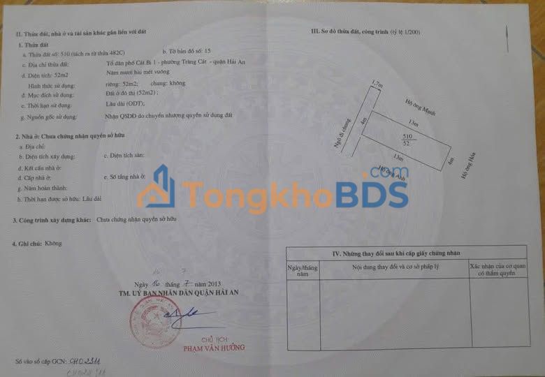 Đất nền Tràng Cát 52m² 1.248 tỷ - Sổ đỏ chính chủ