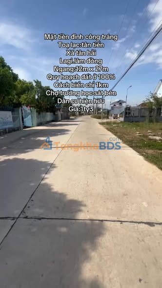 Đất nền La Gi Đinh Công Tráng 324m² 1.3 tỷ - Đất thổ cư 100%