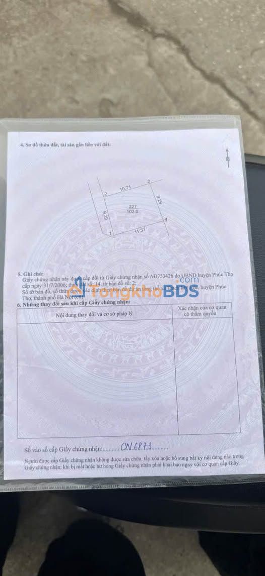 Đất Trạch Mỹ Lộc Phúc Thọ 102m2 2 triệu - An yên tĩnh