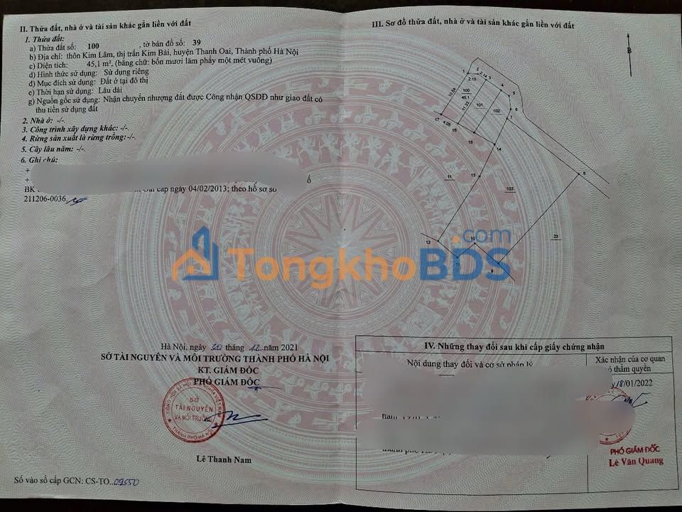 Đất nền Kim Bài Thanh Oai 45m² 2.7 tỷ - Sổ đỏ chính chủ