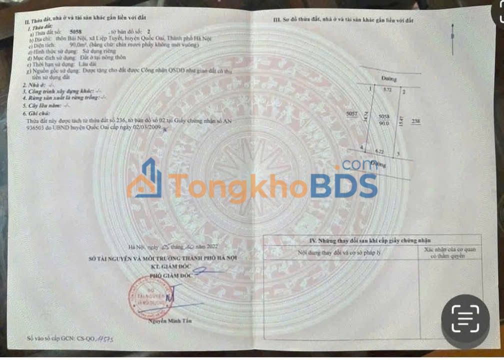 Đất nền Quốc Oai Hà Nội 90m² giá thỏa thuận - Tiềm năng tăng giá