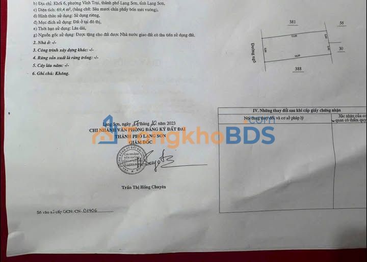 Đất nền Phú Lộc 4 Lạng Sơn 69m² 1,6 tỷ - Sổ đỏ chính chủ