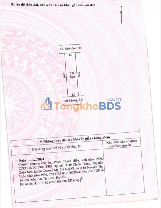 Đất nền Đại Yên Chương Mỹ 64m² 2 tỷ - Sổ đỏ chính chủ