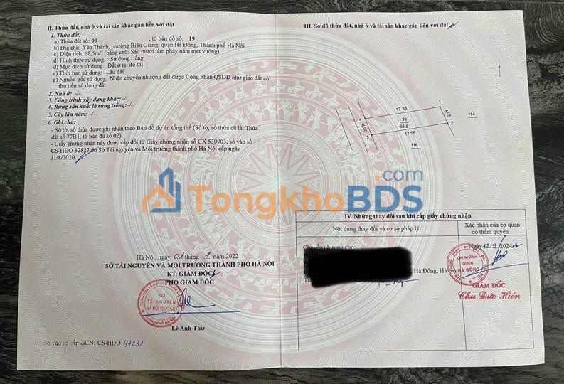 Bán Đất Biên Giang Hà Đông 68.5m² Sổ Đỏ Lâu Dài - Vài Bước Ra QL6