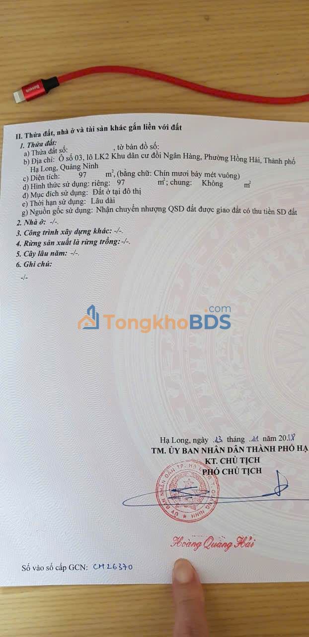 Đất nền Hạ Long Nguyễn Văn Cừ 97m² 7.76 tỷ - Sổ đỏ chính chủ