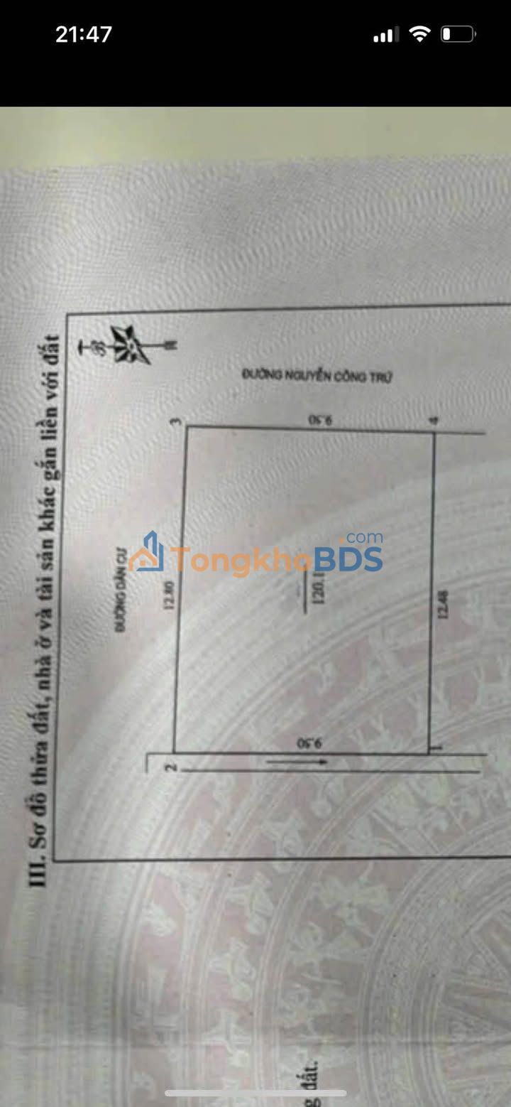 Đất Nguyễn Công Trứ, Vinh 237m²/2 tỷ - Đất thổ cư 100%