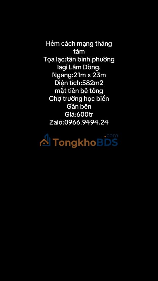 Đất nền La Gi 582m² giá 600 triệu - Sổ đỏ chính chủ