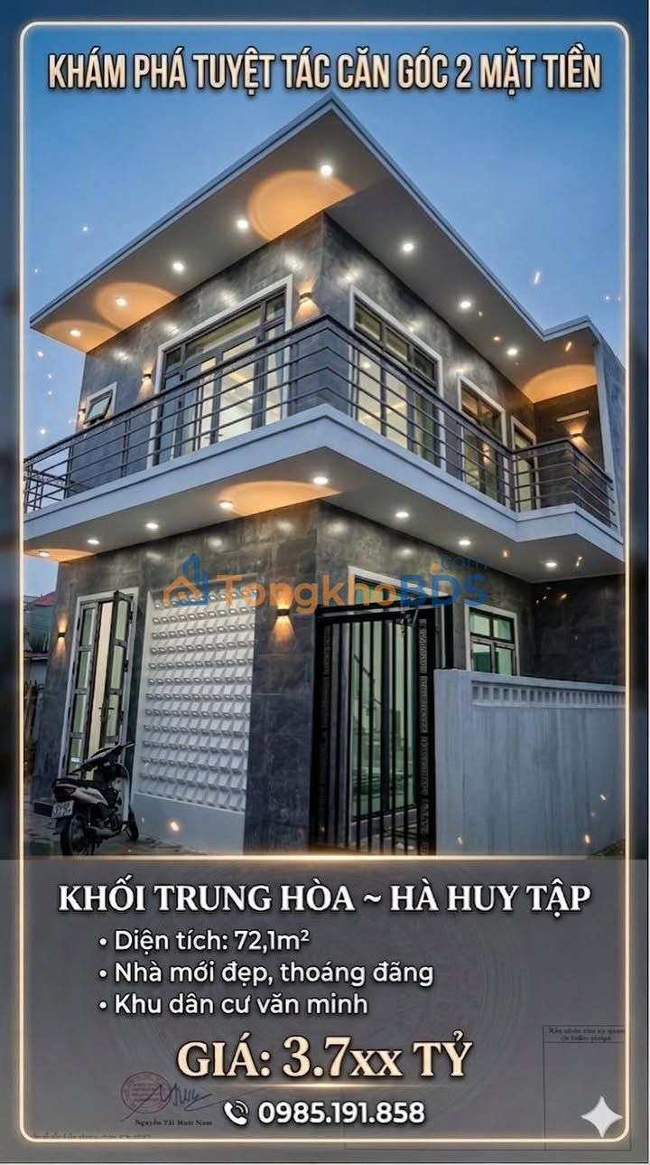 Nhà riêng Hà Huy Tập Vinh 72m² 3.7 tỷ - Chính chủ bán