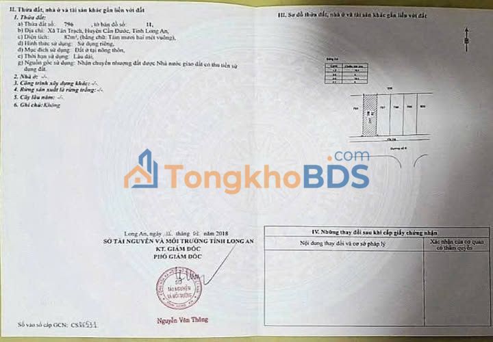 Đất nền Tân Trạch Cần Đước 82m² 750 triệu - Sổ hồng sẵn