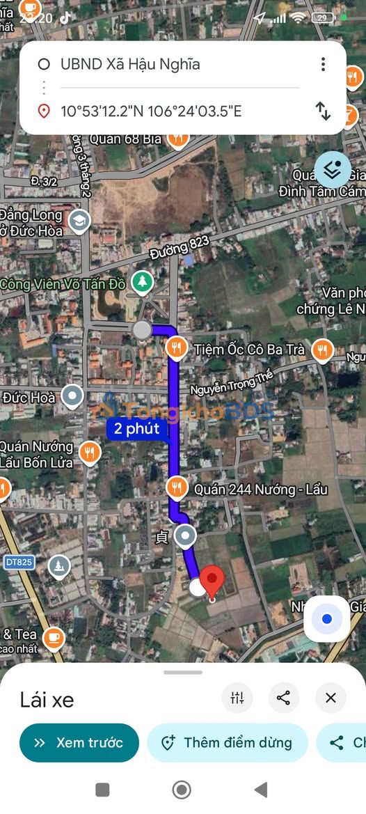 Đất nền Thị trấn Hậu Nghĩa 1005m² - Sổ đỏ chính chủ