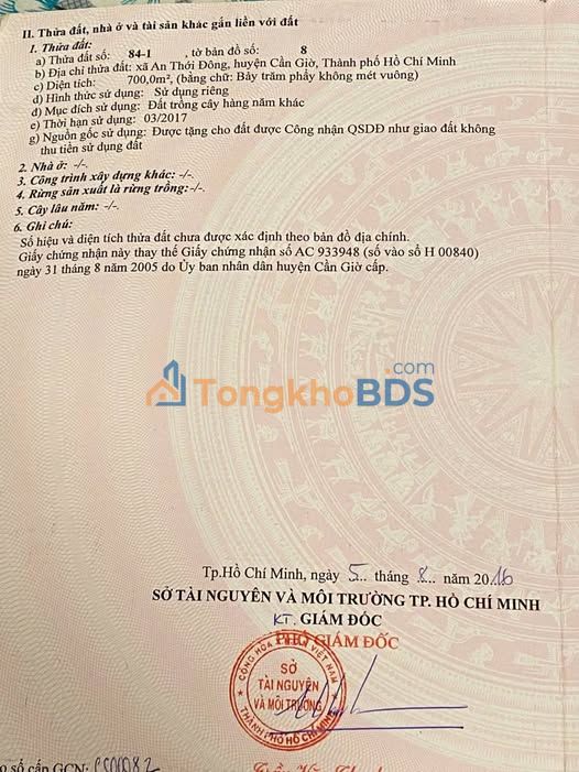 Đất nền Tam Thôn Hiệp Cần Giờ 1.7K m² 31 tỷ Sổ đỏ chính chủ