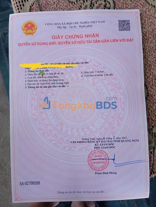 Đất nền Tịnh Khê Quảng Ngãi 135m² 690 triệu - Đường ô tô vào lô