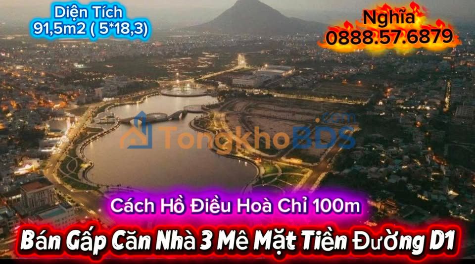 Nhà Mặt Tiền Đường D1, 91.5m² (5x18.3) - 3 Tầng Hướng Đông Nam - Tuy Hòa