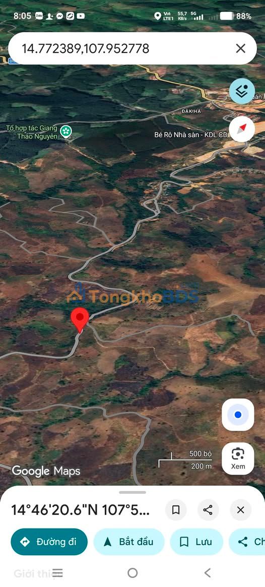 Đất Đỏ Kon Tum 14ha - Sổ Đỏ Cây Lâu Năm, Đường Bê Tông Tới Đất