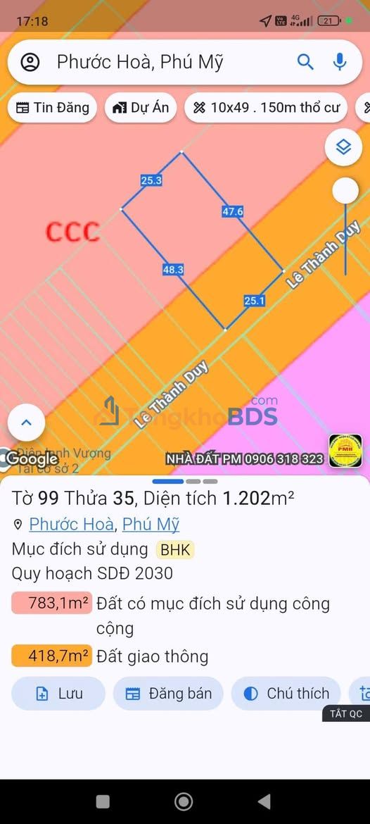 Đất nền Phước Hưng Long Đất 1.200m² 3.7 tỷ - Tiềm năng tăng giá