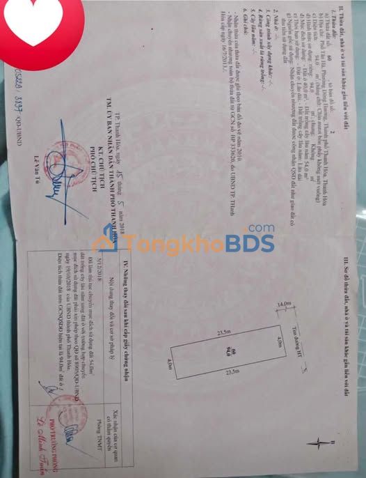 Đất nền Tân Hà Đông Hương 94m² giá 2.2 tỷ - Sổ đỏ chính chủ