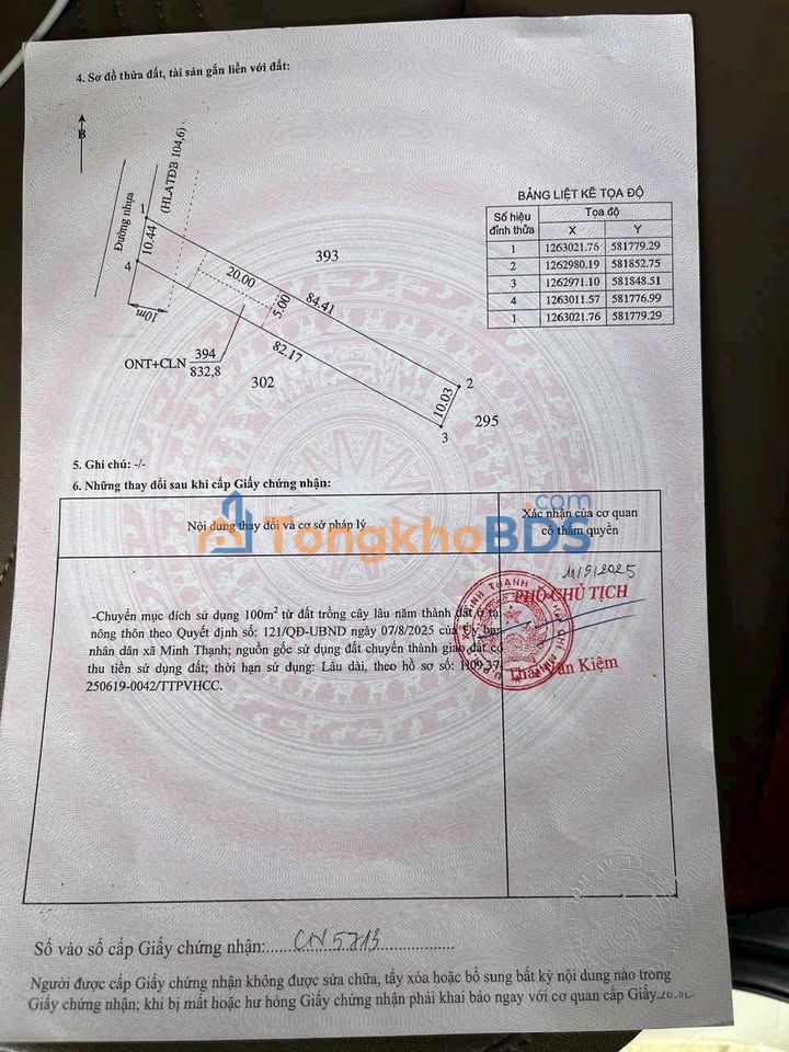 Đất nền Củ Chi 820m² giá 1 tỷ - Đường to ô tô vào lô