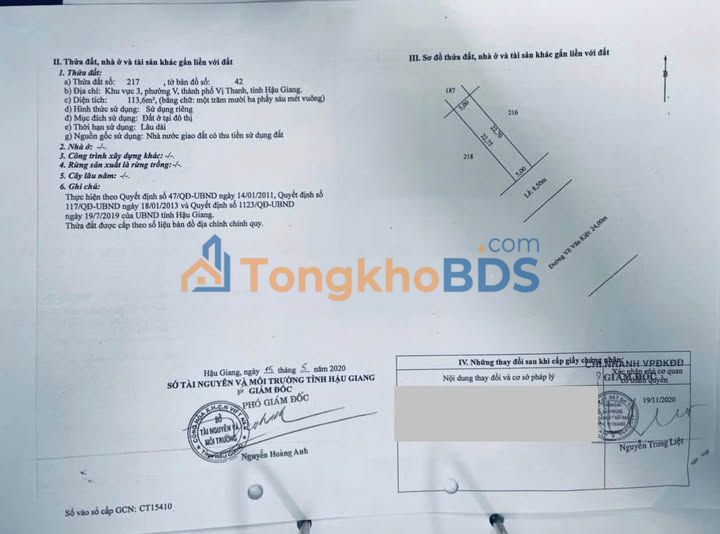 Đất Võ Văn Kiệt Vị Thanh 114m² 2 tỷ - Đường to ô tô trung tâm