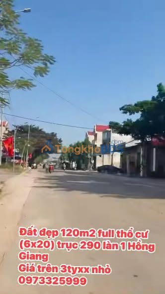 Đất nền 120m² mặt tiền TL290, Lục Ngạn - Sổ hồng chuẩn, giá 3 tỷ