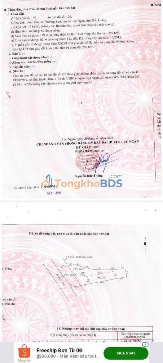 Đất nền Lục Ngạn 379m² giá 700 triệu - Sổ đỏ chính chủ