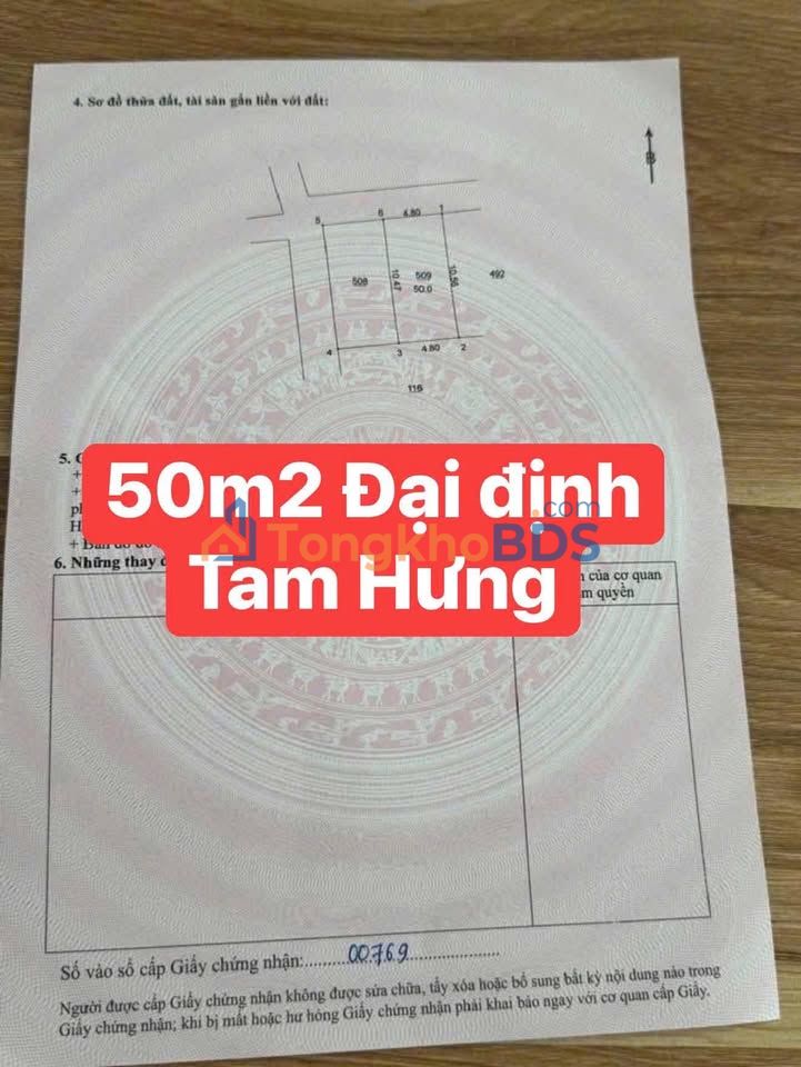 Đất Tam Hưng Thanh Oai 50m² thỏa thuận - Sổ đỏ chính chủ