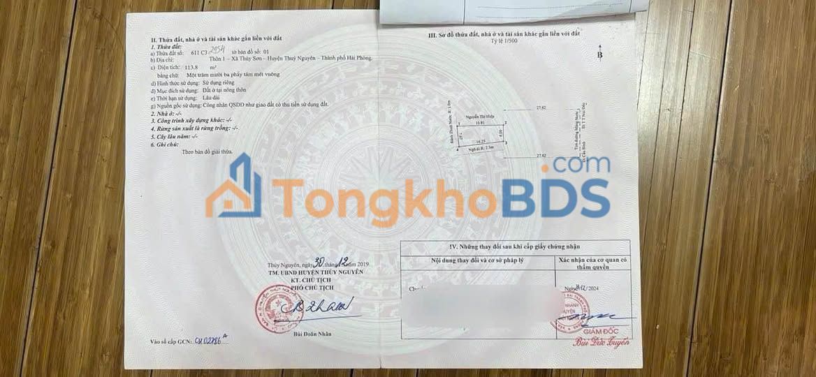 Đất nền Thuỷ Nguyên 114m² giá 1xxtr/m² - Sổ đỏ chính chủ