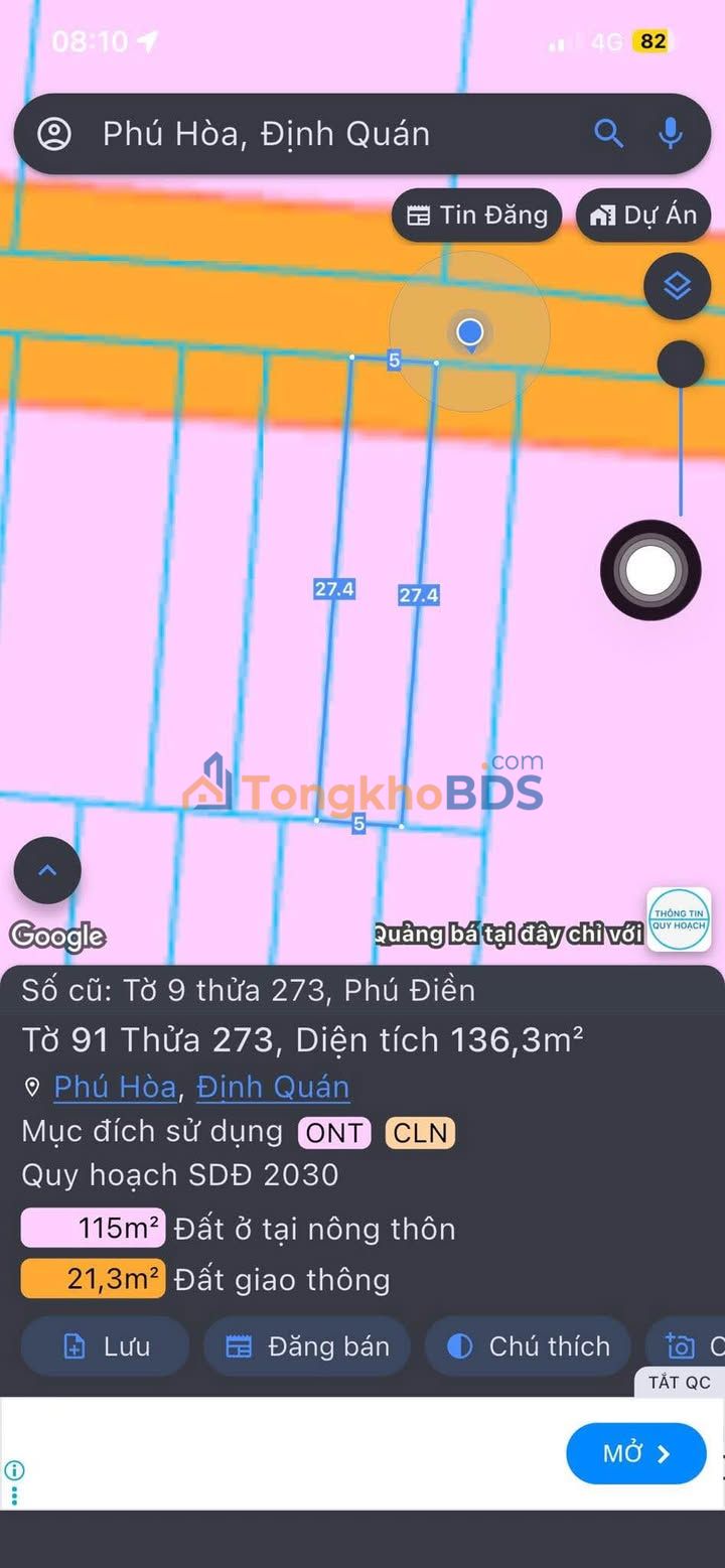 Đất nền Phú Điền Tân Phú 138m² 400 triệu - Thổ cư 100%