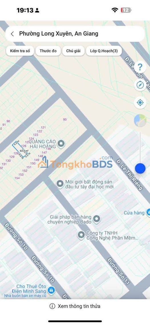 Đất Nền Tây Đại Học Long Xuyên 63m² - Giá 1.3 Tỷ - Hướng Tây