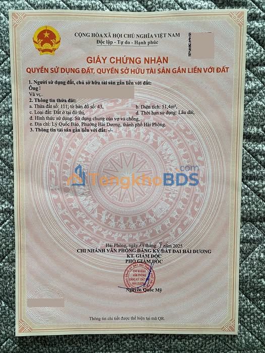 Đất nền Lý Quốc Bảo Hải Dương 51.4m² 2 tỷ - Sổ hồng chính chủ