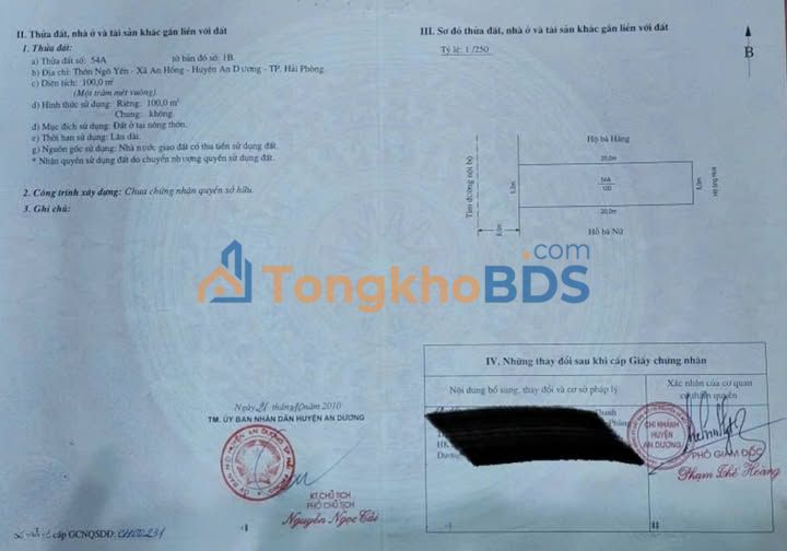 Đất nền An Hồng An Dương 100m² 2 tỷ - Đường ô tô