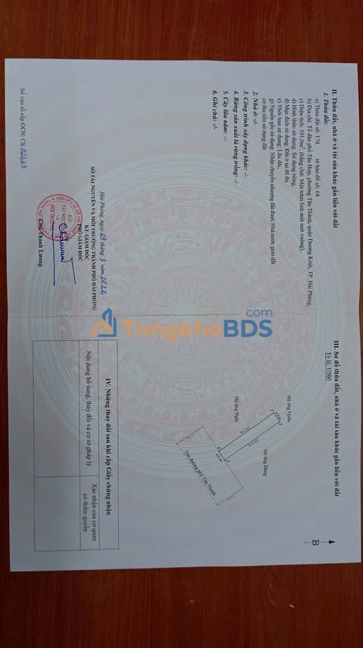 Đất nền Tân Thành Dương Kinh 101m² giá 3,x tỷ - Pháp lý rõ ràng