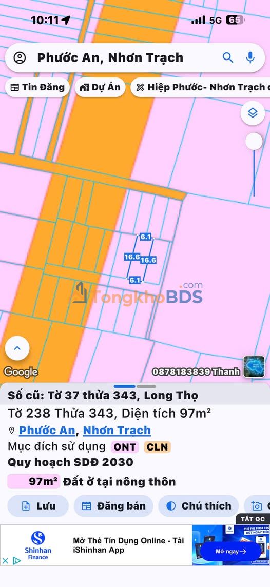 Đất nền Long Thọ Nhơn Trạch 97m² 1.35 tỷ - Sổ đỏ chính chủ