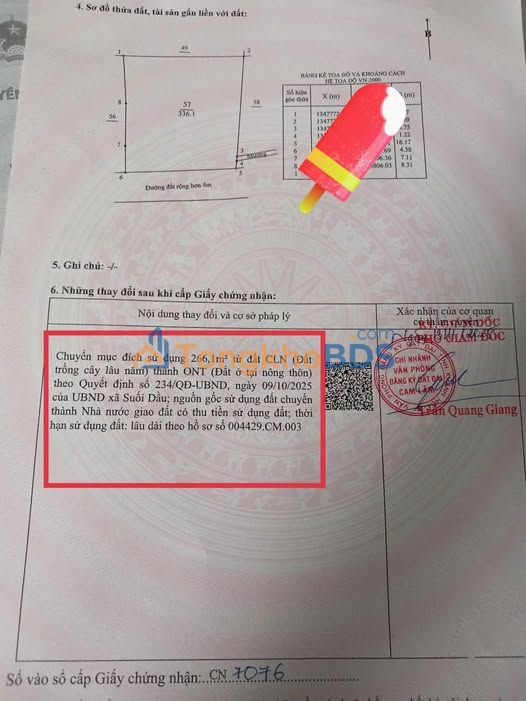 Đất thổ cư Suối Tân Cam Lâm 336m² giá 1.62 tỷ - Sổ đỏ chính chủ